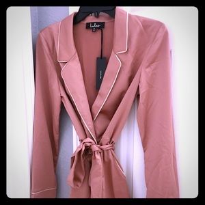 Lulu's Morning Star Blush Pink Satin Romper